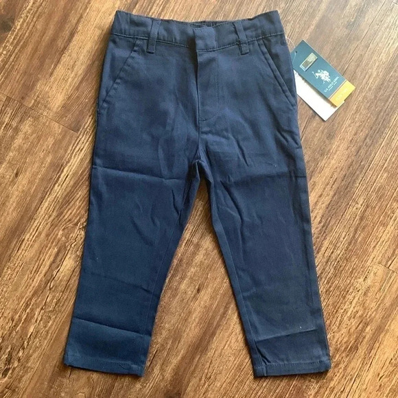 US Polo Assn Toddler Navy Blue School Uniform Twill Pants 2T - Picture 1 of 6